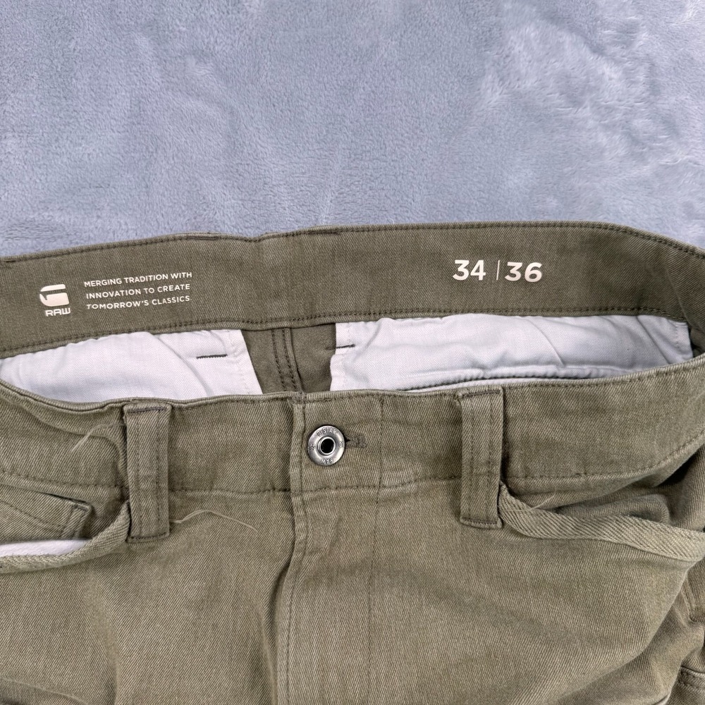 G-Star Raw Skinny Cargo Pants Men's 34x36 Green Tactical Utility Zip Pkt 3D - Picture 7 of 13